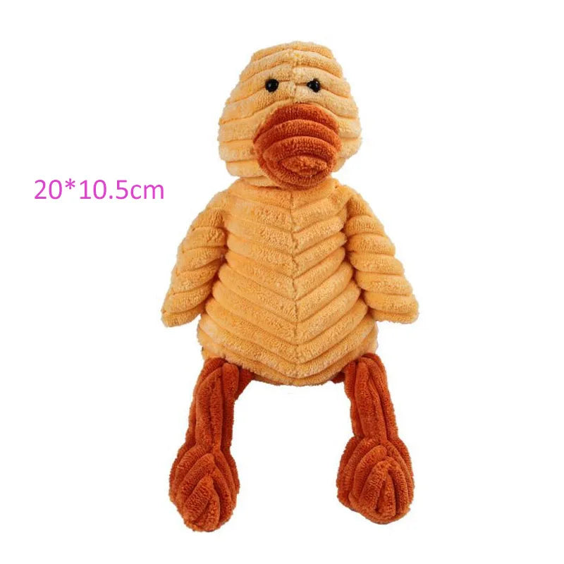Plush Dog Toy Animals Shape Bite Resistant Squeaky Toys Corduroy Dog Toys for Small Large Dogs Puppy Pets Training Accessories-My Little Pet