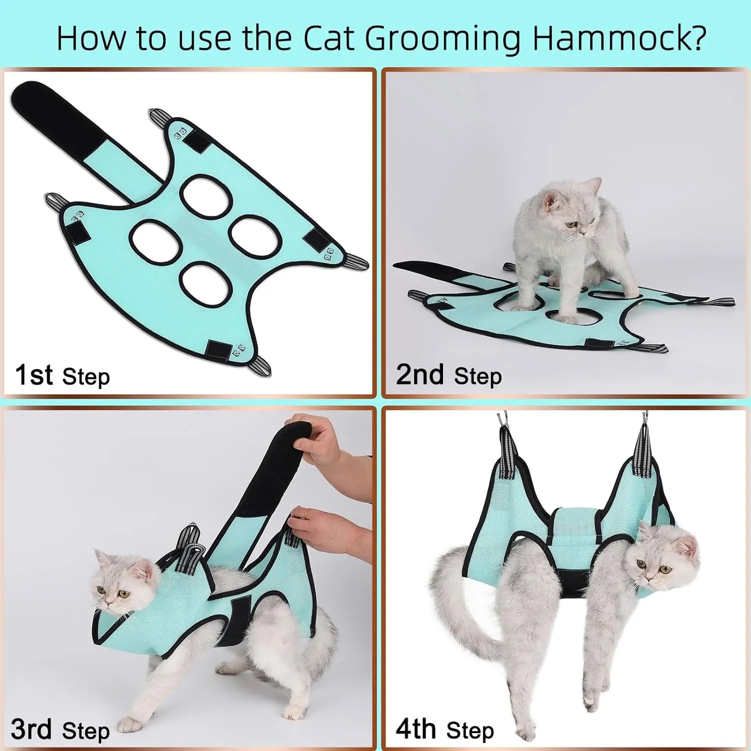 Pet Grooming Hammock for Cats and Small Dogs - Nail Trimming and Care Accessory-My Little Pet