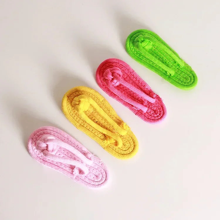 Durable Cotton Slipper Rope Dog Toy for Teeth Training and Interactive Play-My Little Pet