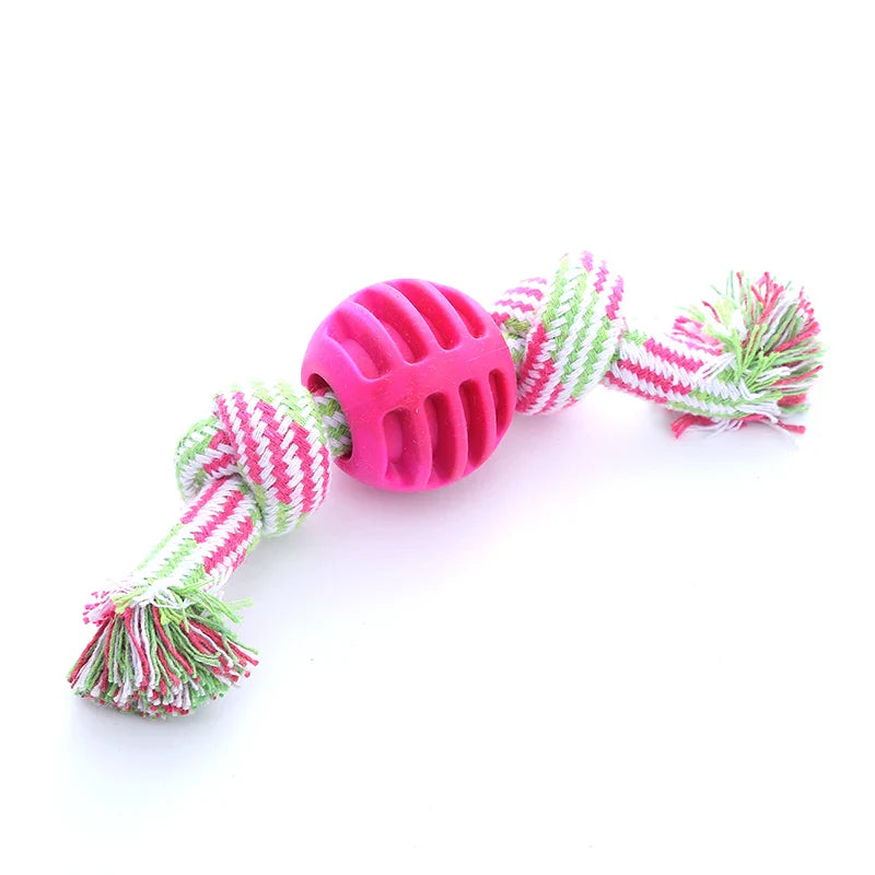 Cotton Rope Double Knot Ball Dog Toy – Bite-Resistant Tooth Cleaning Toy-My Little Pet