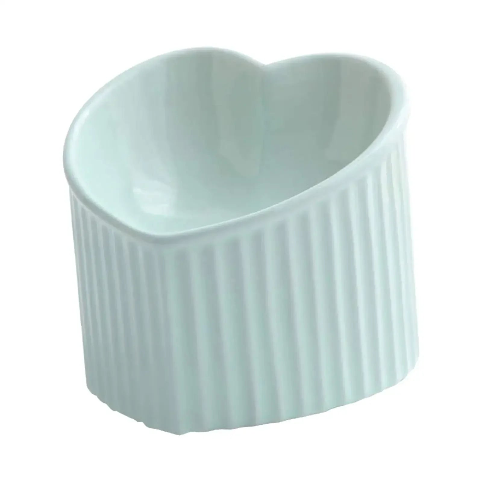 Heart-Shaped Ceramic Elevated Cat Bowl-My Little Pet