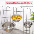 Stainless Steel Pet Bowl with Cage Hook for Dogs, Cats, and Birds-My Little Pet
