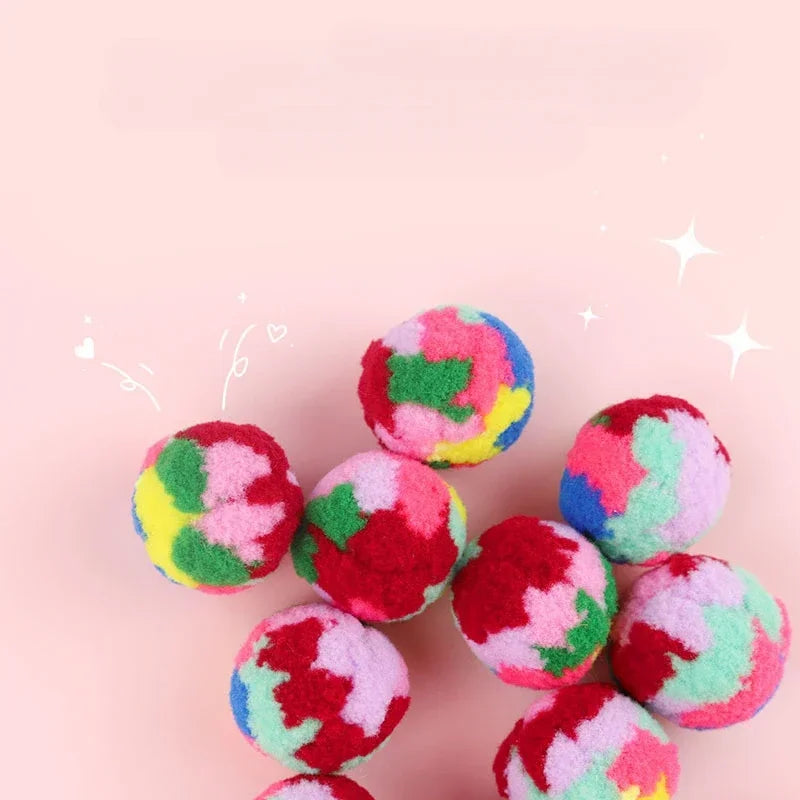 Colorful Plush Ball Cat Toy Set-My Little Pet