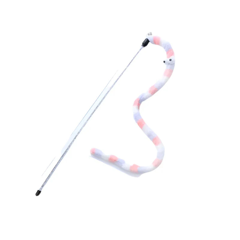 Colorful Caterpillar Feather Cat Toy Teaser Wand – Interactive Fun for Cats-My Little Pet