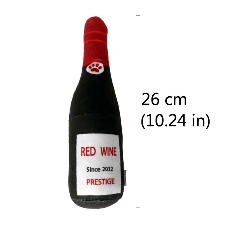 Interactive Dog Toys - Champagne, Wine, Whisky Bottle-Shaped Plush Toys-My Little Pet