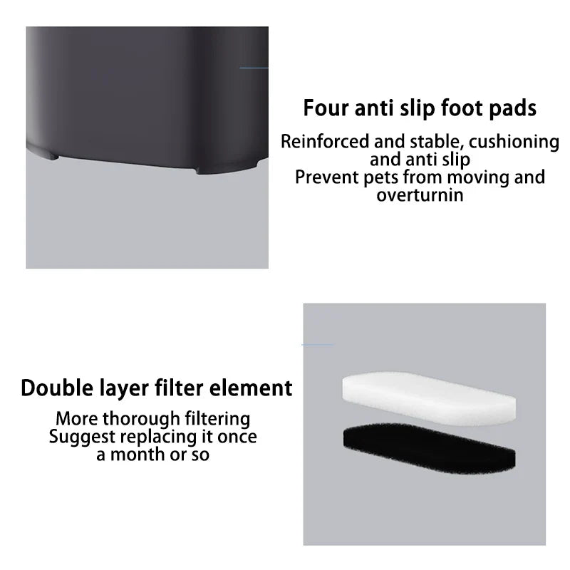 USB Electric Cat Water Fountain with Cat Ear Design and Quiet Pump-My Little Pet