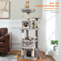 Deluxe Cat Tree Tower for Large Cats - 136cm Height with Hammocks, Condos, and Scratching Posts-My Little Pet