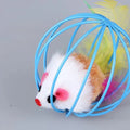 Colorful Wire Cage Cat Ball with Plush Mouse and Feathers-My Little Pet