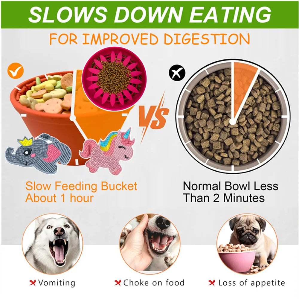 Silicone Slow Feeder for Pets - Anti-Choke Licking Pad for Cats and Dogs-My Little Pet