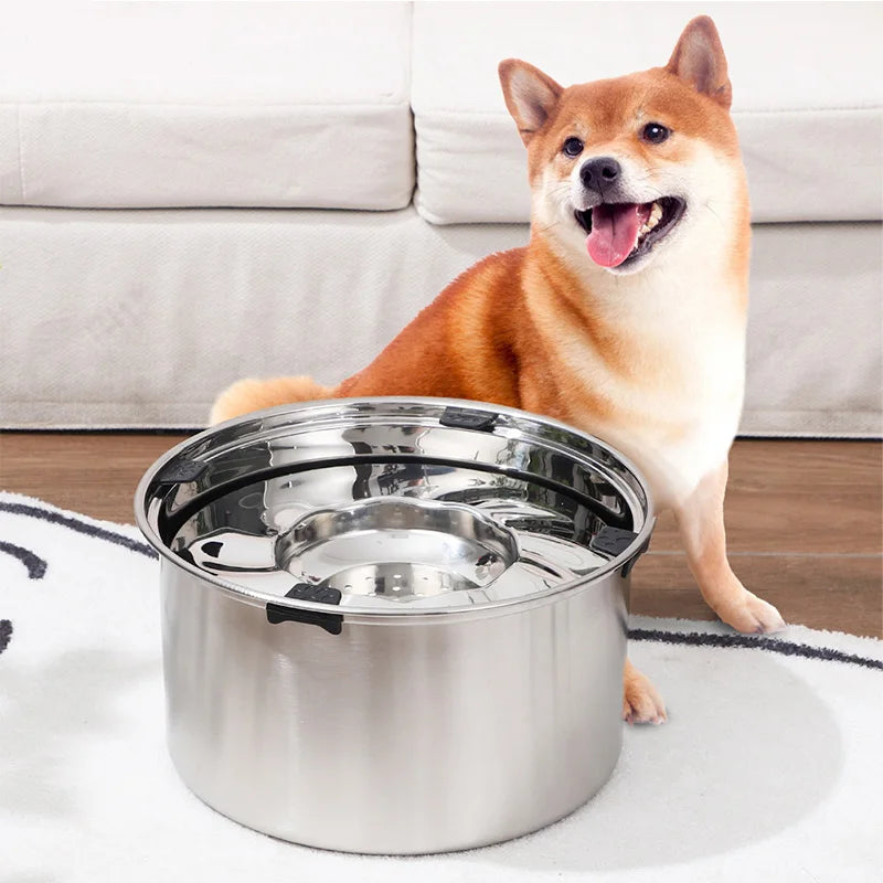 Premium Stainless Steel Anti-Splash Water Bowl for Pets-My Little Pet