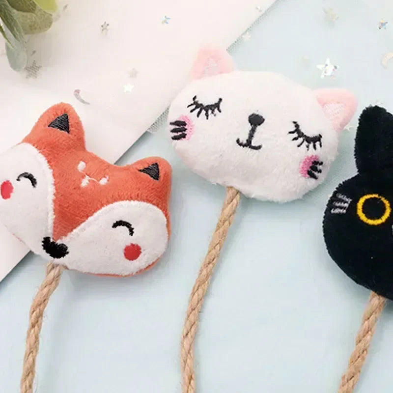 Catnip-Infused Animal-Shaped Cat Toy with Feather and Bell-My Little Pet