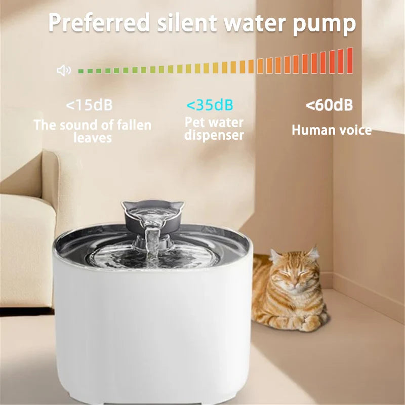 USB Electric Cat Water Fountain with Cat Ear Design and Quiet Pump-My Little Pet