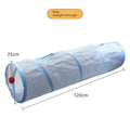 Grey Cat Toy Tunnel with Scratching and Play Features-My Little Pet
