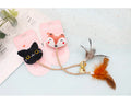Catnip-Infused Animal-Shaped Cat Toy with Feather and Bell-My Little Pet
