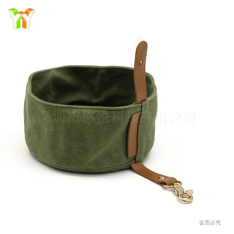 Foldable Canvas Dog Bowl for Travel - Large Capacity-My Little Pet