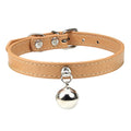 Customizable PU Leather Cat Collar with Bell and Engraving Options-My Little Pet