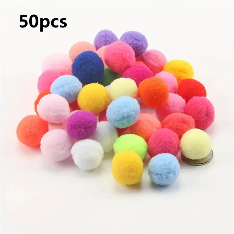 Colorful Cat Pom Pom Balls - Pack of 50/100-My Little Pet