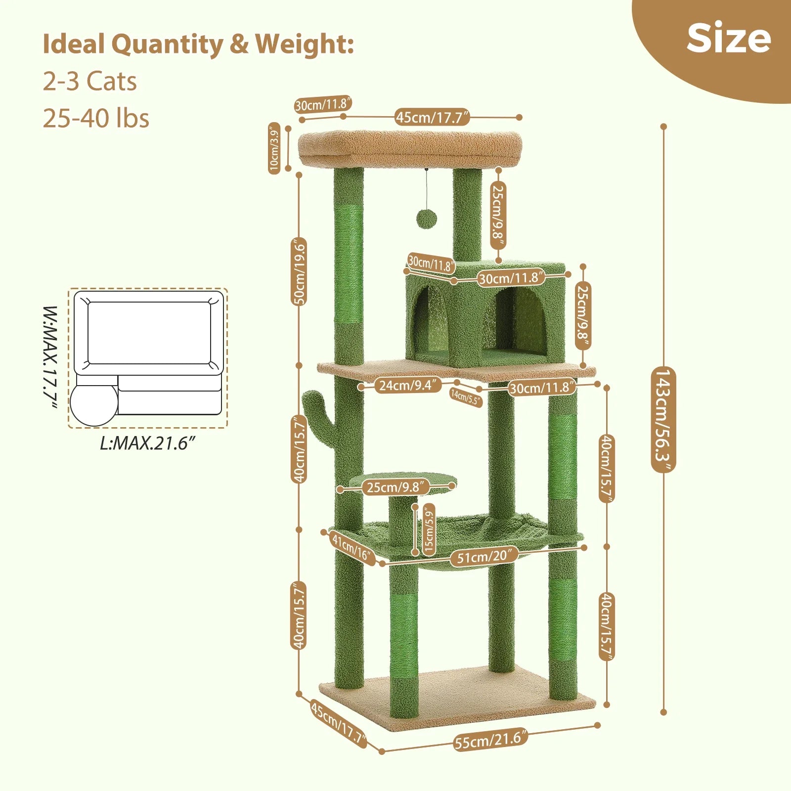 Multi-Level Cat Tree with Condo and Scratching Posts-My Little Pet