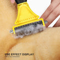 Dual-Sided Pet Grooming Brush for Dogs and Cats - Stainless Steel Undercoat Rake for Dematting and Detangling-My Little Pet