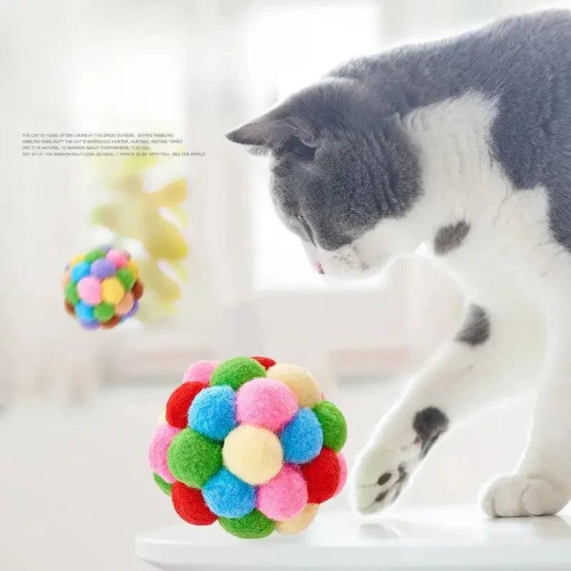 Colorful Plush Cat Balls – Soft and Interactive Play Toys-My Little Pet