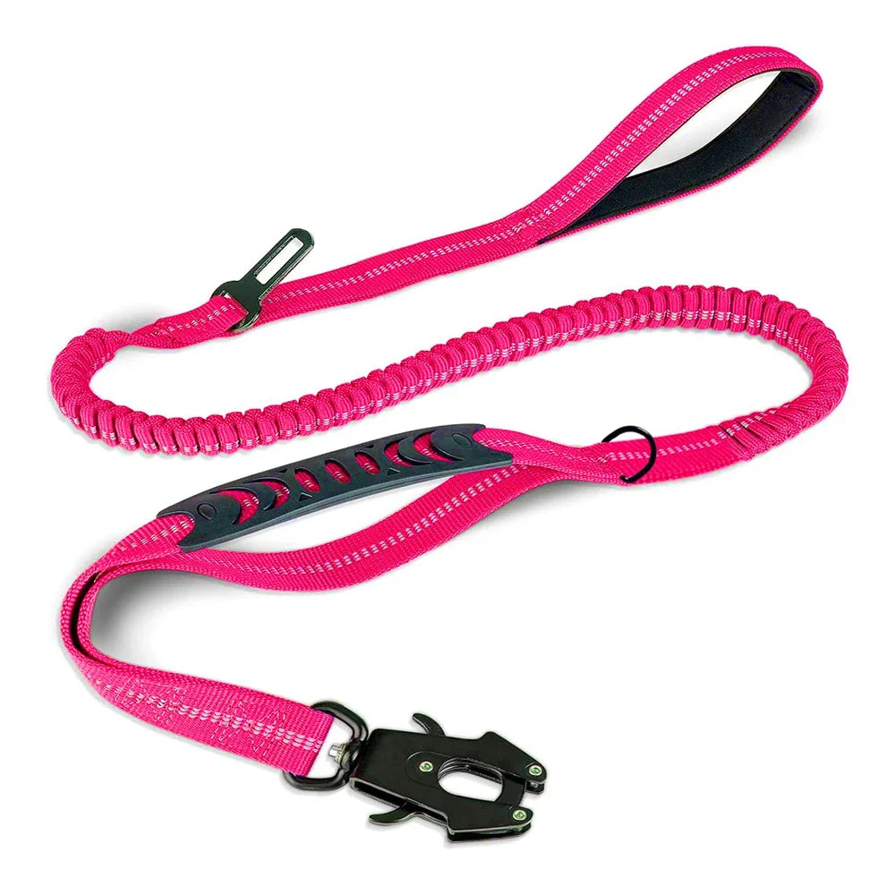 Reflective Shock Absorbing Pet Leashes with Car Seatbelt for Large Dogs Heavy Duty Tactical Bungee Dog Leash No Pull Dog Leash - My Little Pet