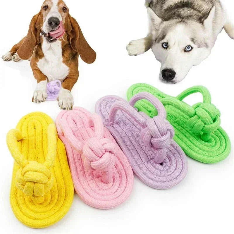 Durable Cotton Slipper Rope Dog Toy for Teeth Training and Interactive Play-My Little Pet