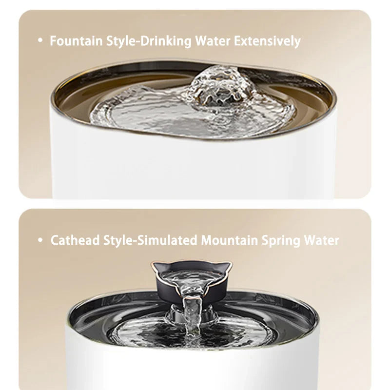 USB Electric Cat Water Fountain with Cat Ear Design and Quiet Pump-My Little Pet