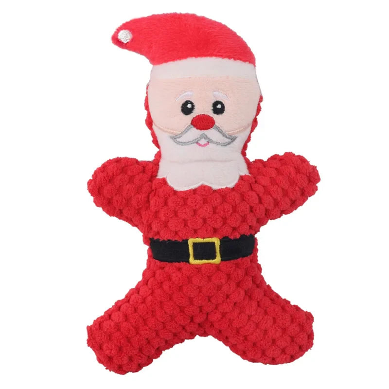 Christmas Themed Plush Dog Toys - Squeaky, Soft, and Fun-My Little Pet