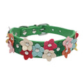 Floral Faux Leather Pet Collar for Dogs and Cats-My Little Pet