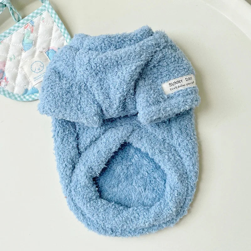 Cozy Winter Sweater for Small to Medium Dogs - Solid Color, Cotton-My Little Pet