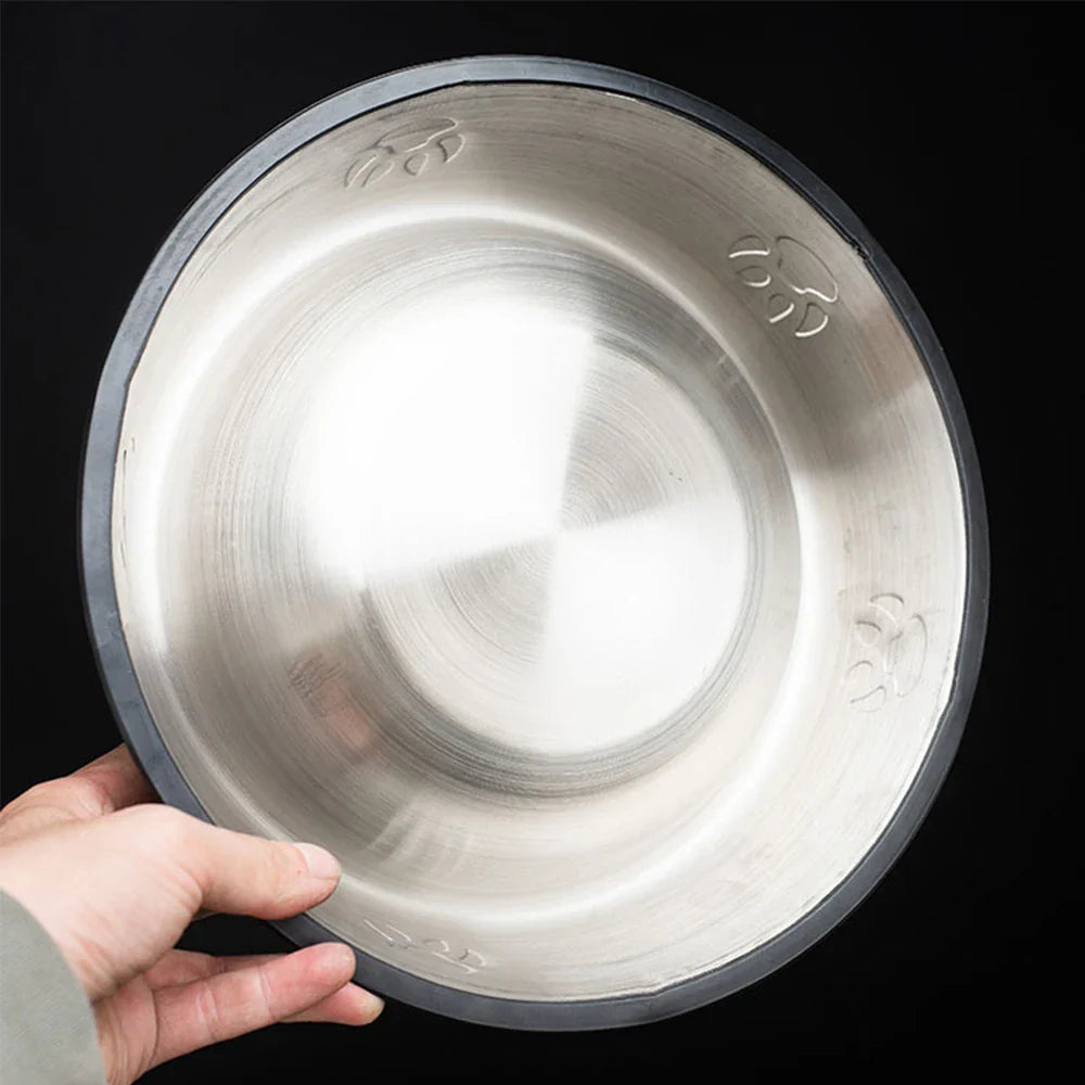 Premium Stainless Steel Pet Food Bowl with Non-Slip Rubber Base-My Little Pet