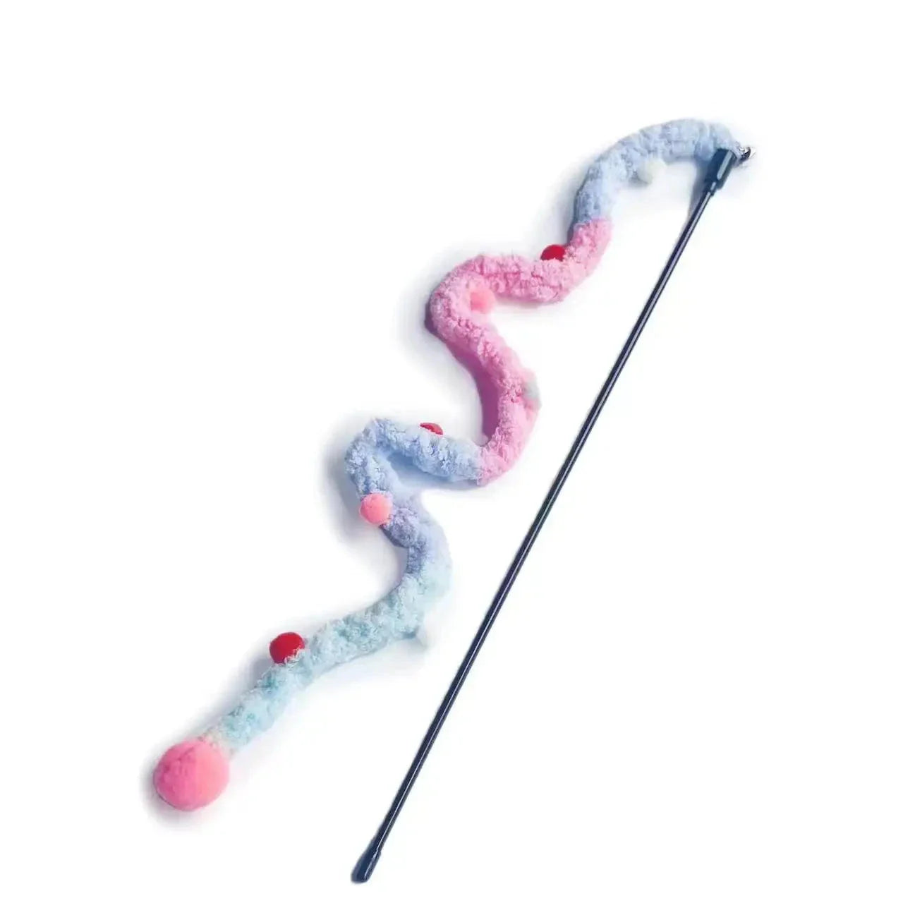 Colorful Plush Cat Teaser Wand with Bell - Interactive Cat Toy-My Little Pet