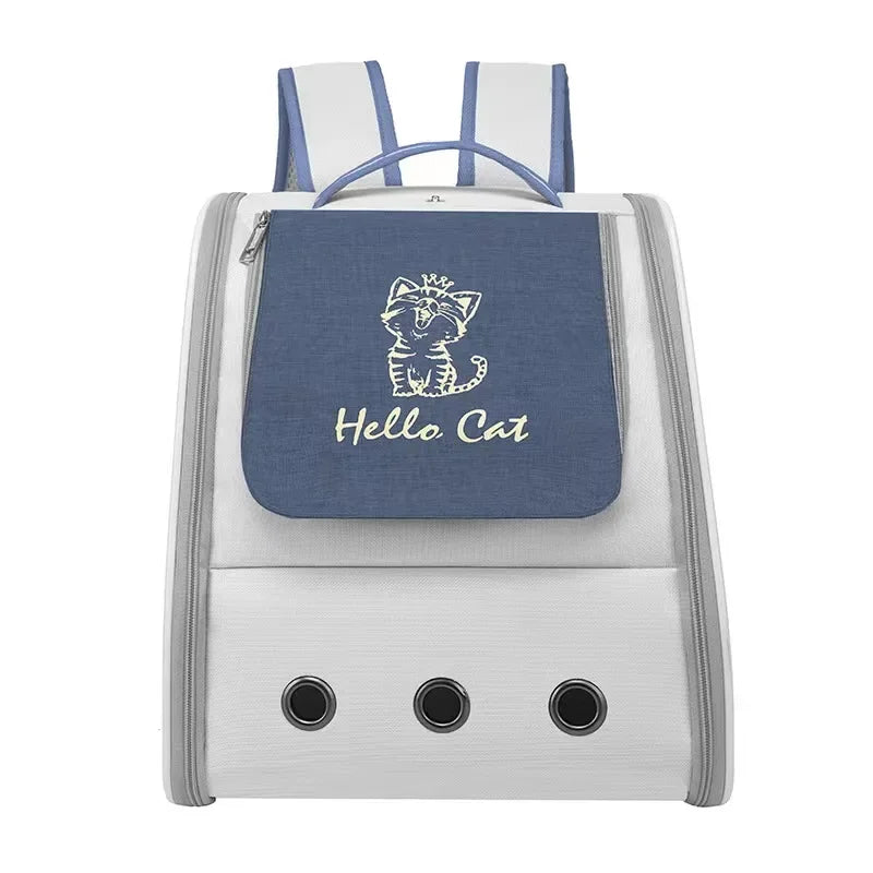 Breathable Cat Carrier Backpack with Multi-Access Doors and Safety Features-My Little Pet