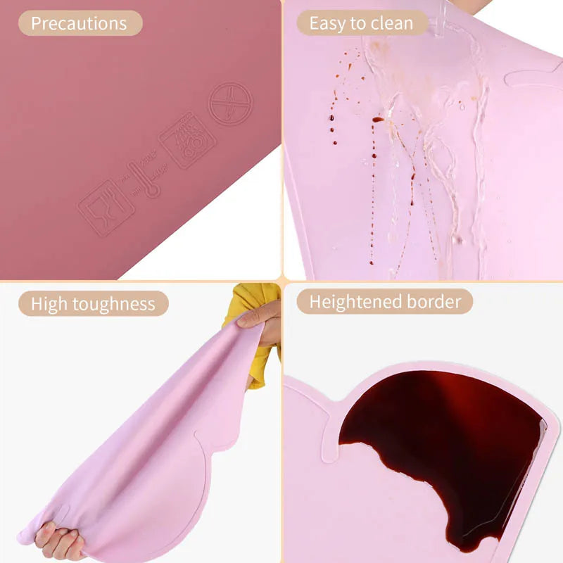 Silicone Waterproof Pet Feeding Mat with Non-Slip Base for Dogs and Cats-My Little Pet