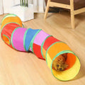 Colorful Foldable Cat Tunnel with Toy - Interactive Play Tunnel for Cats-My Little Pet
