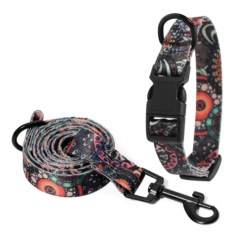 Bohemia Style Adjustable Pet Collar and Leash Set-My Little Pet