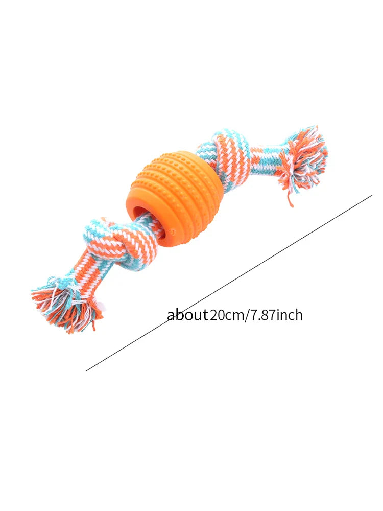 Cotton Rope Double Knot Ball Dog Toy – Bite-Resistant Tooth Cleaning Toy-My Little Pet