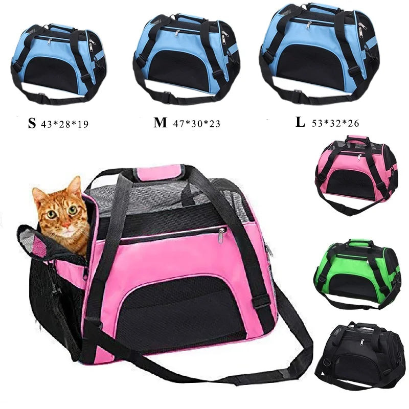 Portable Pet Carrier Bag - Foldable Mesh Travel Bag for Cats & Small Dogs-My Little Pet