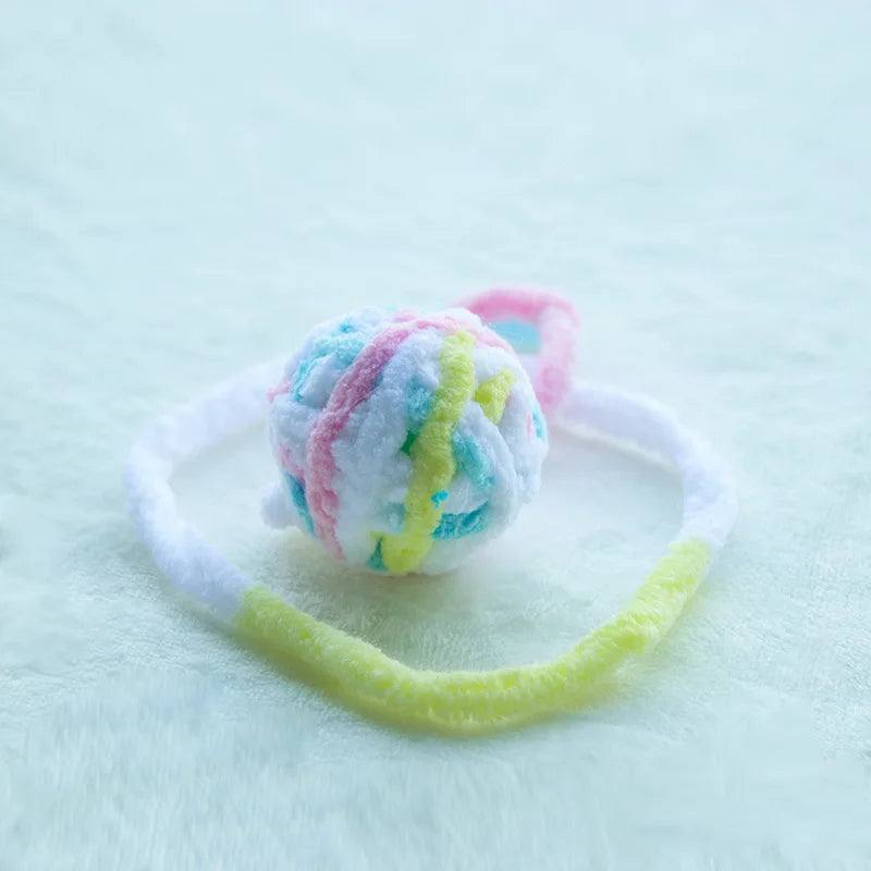 Colorful Yarn Ball Cat Toy with Sounding Bell-My Little Pet