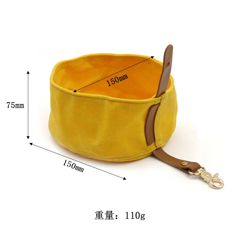 Foldable Canvas Dog Bowl for Travel - Large Capacity-My Little Pet