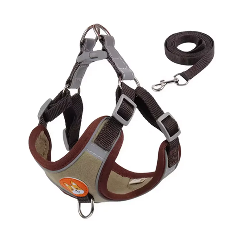 Adjustable Dog Harness & Leash Set – Reflective Vest for Small to Medium Dogs - My Little Pet