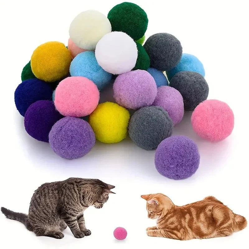 Colorful Cat Pom Pom Balls - Pack of 50/100-My Little Pet