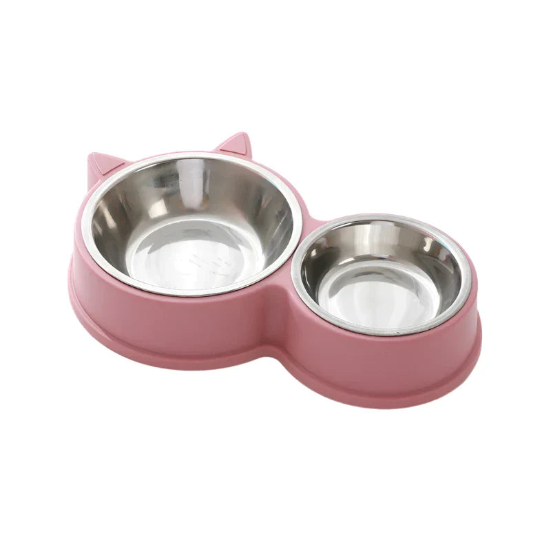 Stainless Steel Pet Food & Water Bowls – Durable Dual Pet Feeding Set for Dogs & Cats - My Little Pet