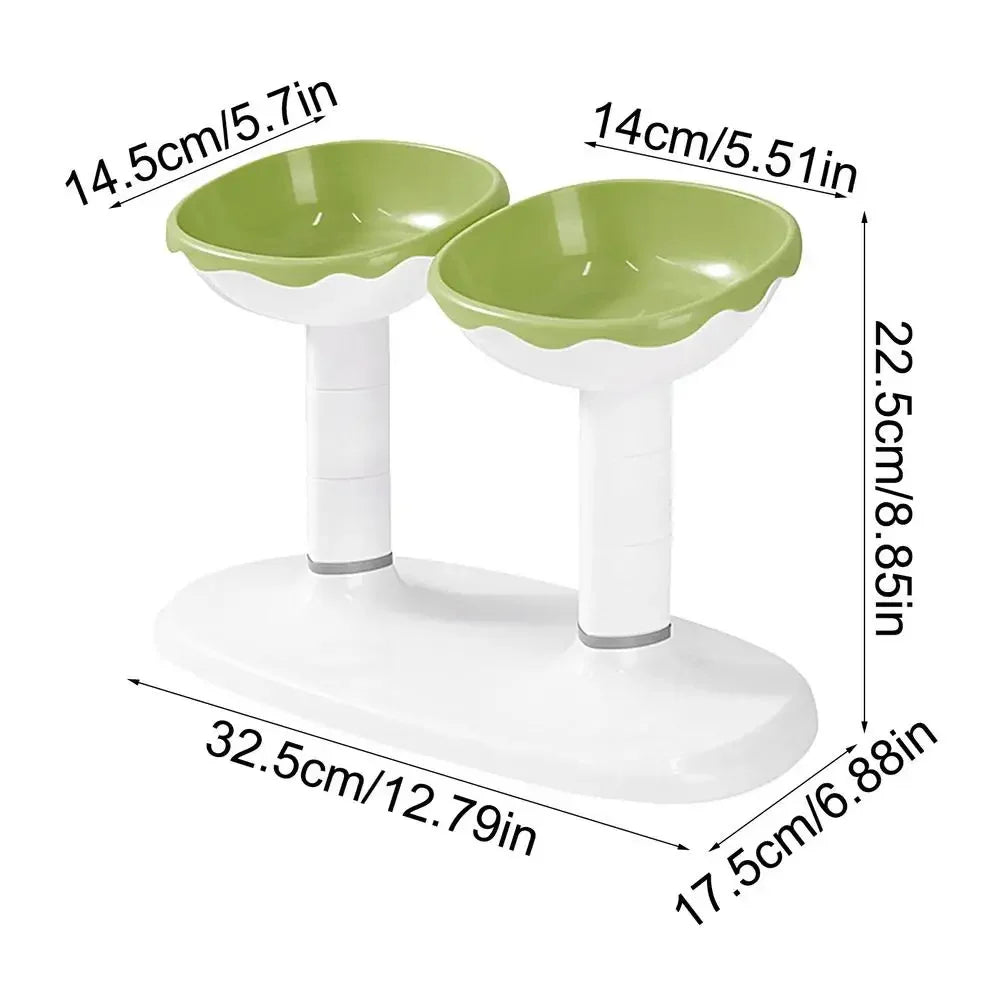 Adjustable Height Dual Bowl Set for Pets-My Little Pet
