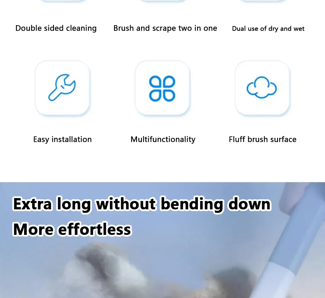 Multi-Functional Pet Hair Removal and Cleaning Brush with Long Handle-My Little Pet