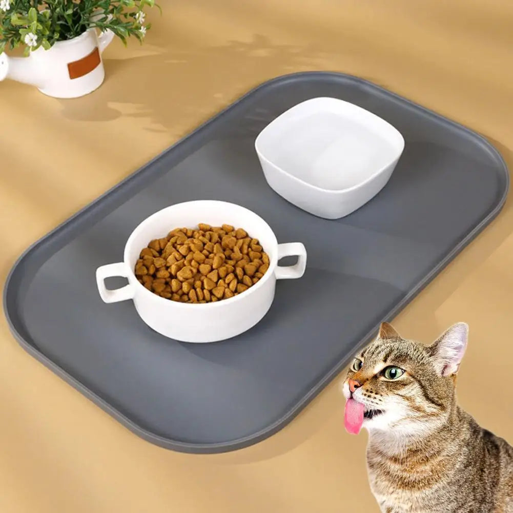 Silicone Waterproof Pet Feeding Mat with Anti-Spill Edges-My Little Pet