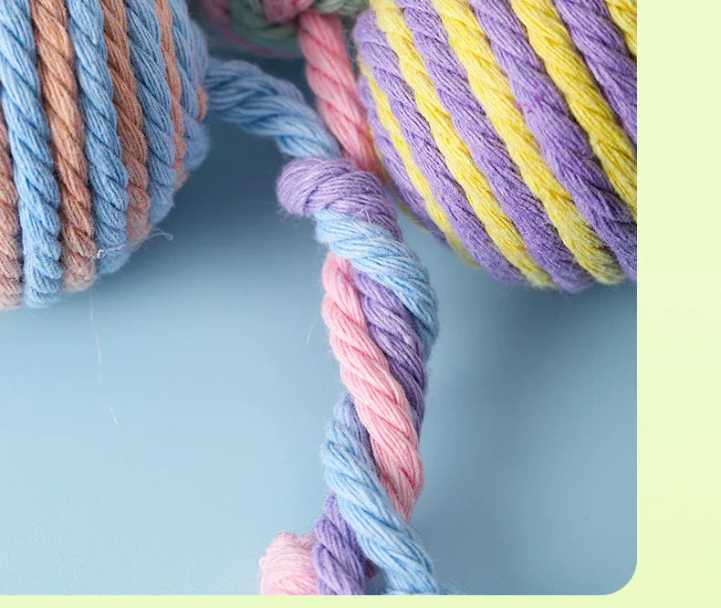 Colorful Cotton Rope Ball Toy for Cats and Dogs-My Little Pet