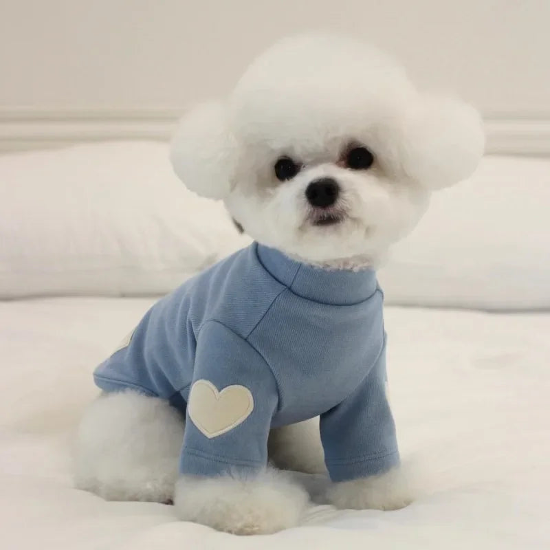 Cute Love Bear Hoodie for Pets - Warm Polyester Clothing for Dogs and Cats-My Little Pet