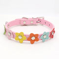 Floral Faux Leather Pet Collar for Dogs and Cats-My Little Pet