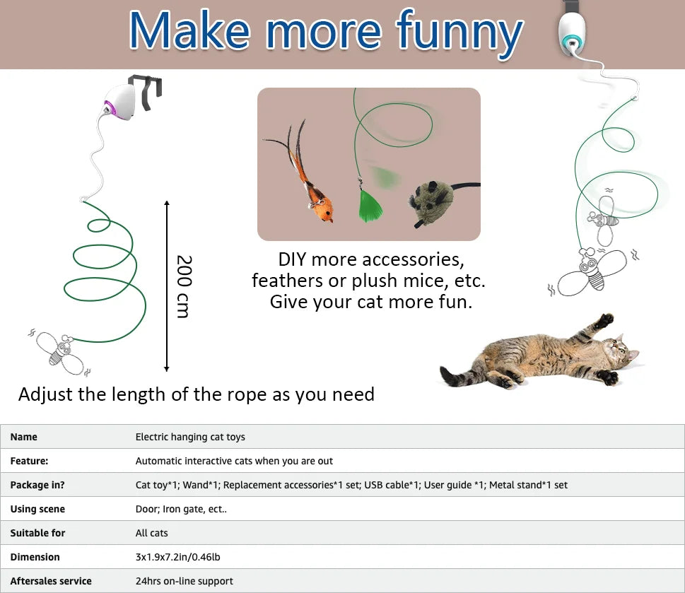 Electric Cat Toy - Interactive Automatic Teaser with Motion Modes-My Little Pet